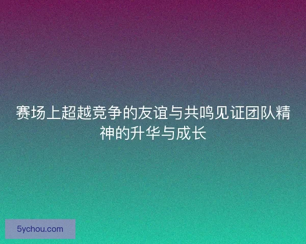 赛场上超越竞争的友谊与共鸣见证团队精神的升华与成长
